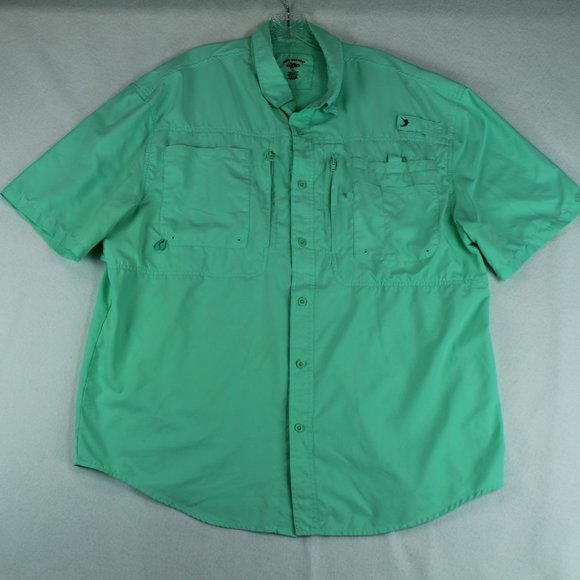 Reel Legends Shirts Reel Legends Mens Xl Teal Shirt Fishing Short